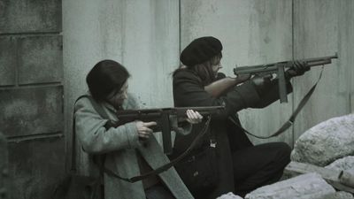 Sanctuary S3x17 Magnus and Anaise firing at Nazi troops