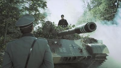 Sanctuary S3x17 Watson in tank at Normandy checkpoint