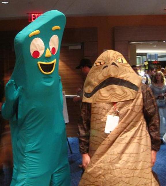 Gumby and Jabba the Hut at Dragon*Con 2010!