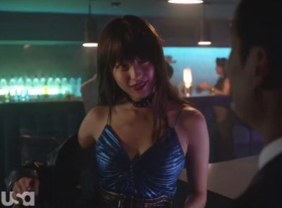 Treadstone S1x07 Soyun in the beautiful blue dress in the nightclub