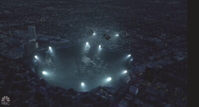 La Brea S1x03 Experimental aircraft enters the wormhole