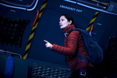 La Brea S1x06 Rebecca prepares to jump into the wormhole