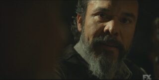 Mayans MC S4x03 Bishop confronts Alvarez and Canche