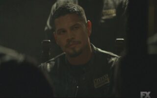 Mayans MC S4x03 EZ at the board meeting where he is promoted at Bishops expense