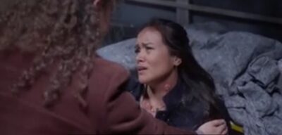 La Brea S2x12 Veronica is attacked too and sadly Ella passes away