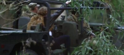 La Brea S3x05 Maya escapes by military jeep