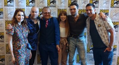 2024-07-25 Cast and creators in the Press Room of Tim Travers and the Time Paradox