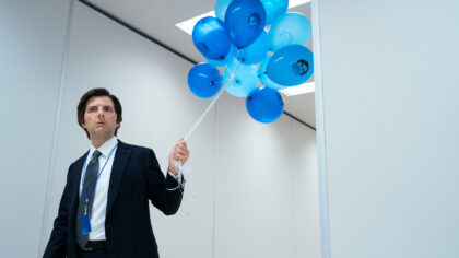 Severance S2x01 Mark with balloons