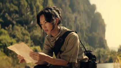 Monarch Legacy of Monsters S2x09 Kieko studies young Bill Anders map to track the Titans