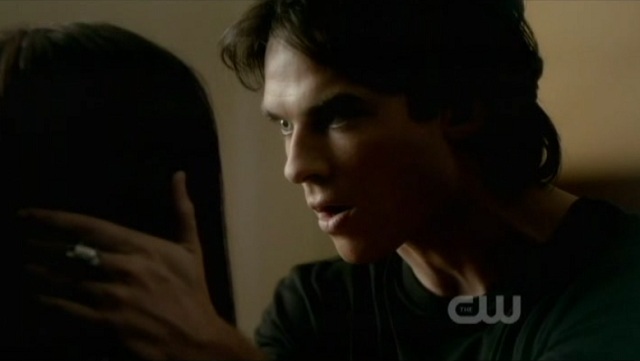 3x02 TVD Damon Elena Ending Scene in her room