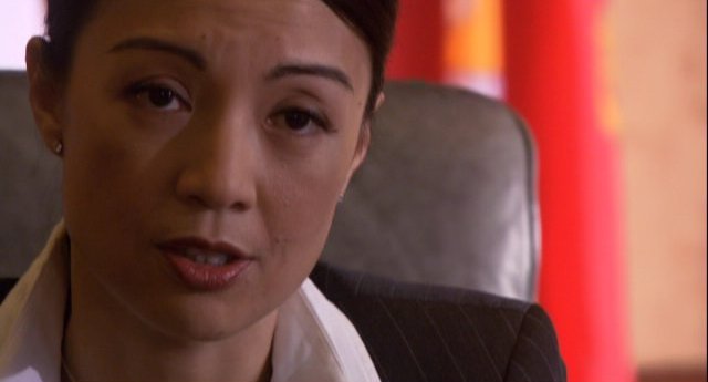 Eureka S4x11 - A none to happy MingNa as Senator Macala Nguyen