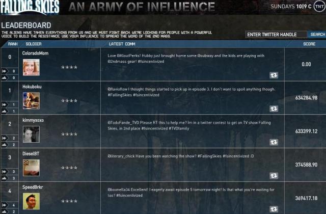 Falling Skies - Join the Resistance and view the Leaderboard