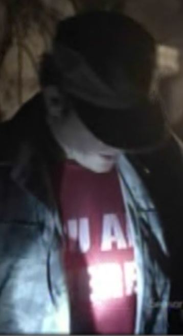 Eli looking at his T-shirt