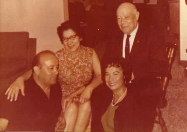 Robert K. Weeks Sr with his family cira 1969 Henry, wife Angie and sister Jeanne 