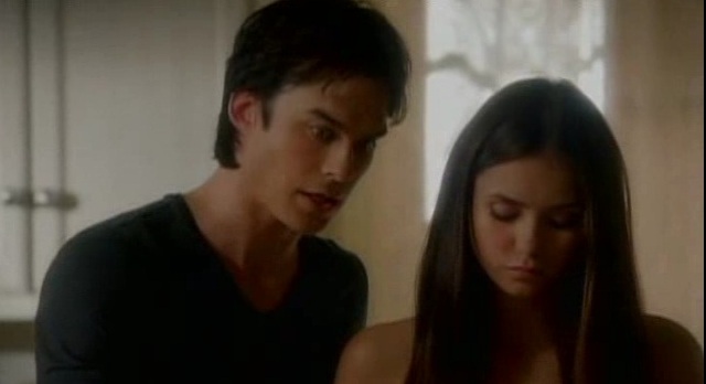 The Vampire Diaries 3x04 Damon and Elena cooking