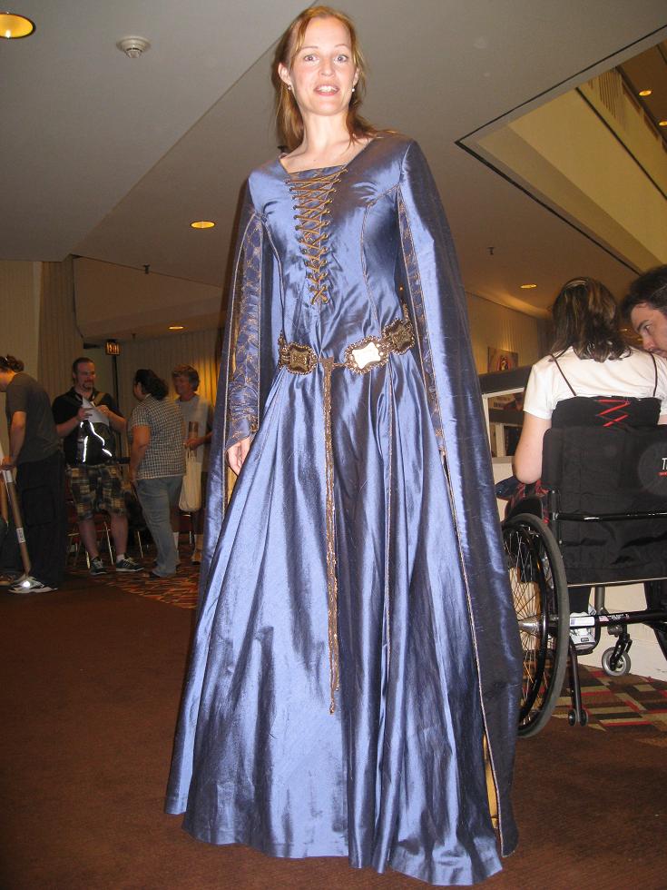 Claudia Black's Blue dress from Flesh and Blood